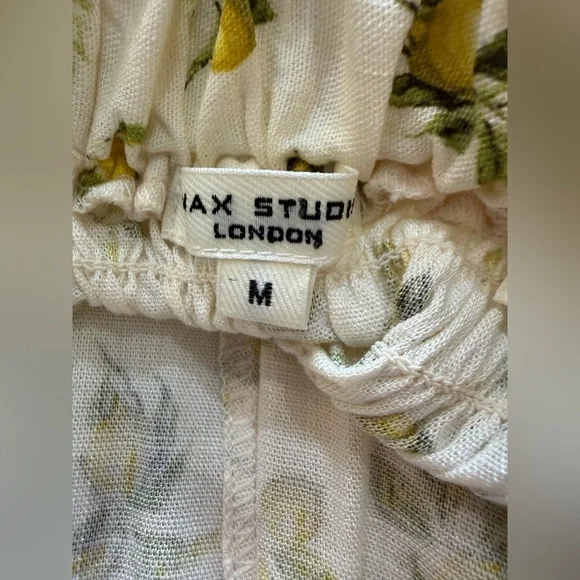 NWOT Max Studio White & Yellow Lemon-Print Sleeveless Midi Dress Size M - Picture 7 of 8